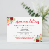Romantic Roses Floral Wedding Accommodations Informatiekaartje (Staand voorkant)