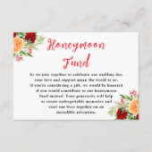 Romantic Roses Floral Wedding Honeymoon Fund Informatiekaartje (Voorkant)