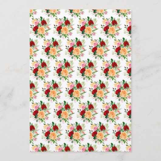 Romantic Roses FloralRomantic Red and Oran Wedding Menu (Achterkant)