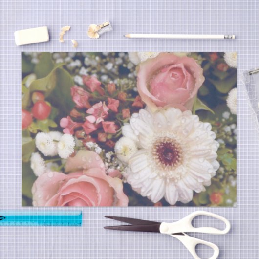 Romantic Roses Flower Bouquet Tissuepapier (Craft)