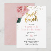 Romantic Roses Gold Bridesmaids Luncheon Kaart (Voorkant / Achterkant)