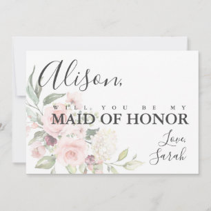 Romantic Roses Maid of Honor proposal Kaart