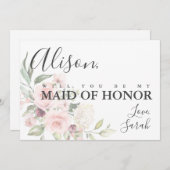Romantic Roses Maid of Honor proposal Kaart (Voorkant / Achterkant)