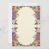 Romantic Roses & Paarse Petals Wedding Invite Kaart (Achterkant)