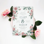 Romantic Roses Sage Green Leaves Weddenschap Kaart<br><div class="desc">Deze elegante en romantische trouwuitnodiging is perfect voor de zomer en de lente. Het kenmerkt de rozen van de waterverf en het blad bladeren in elke hoek met unieke en stijlvolle typografie om aan te passen. Het kleurenschema omvat wazige roze, roze roos, groenachtige vlek, en wit. Het is prachtig, ,...</div>