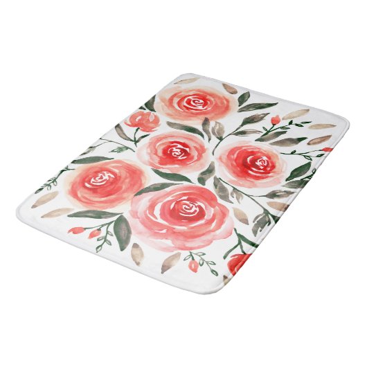 Romantic Roses Waterverf Floral Badmat (Gekanteld)