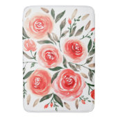 Romantic Roses Waterverf Floral Badmat (Voorkant Verticaal)