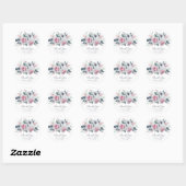 Romantic Roses Waterverf Floral Wedding Ronde Sticker (Vel)