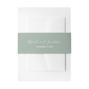 Romantic Roses Wedding Belly Band Uitnodigingen Wikkel