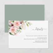 Romantic Roses Wedding Enclosure Card Informatiekaartje (Voorkant / Achterkant)