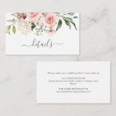 Romantic Roses Wedding Enclosure Card Informatiekaartje (Voorkant / Achterkant)