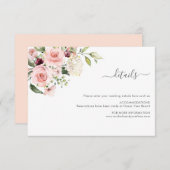 Romantic Roses Wedding Enclosure Card Informatiekaartje (Voorkant / Achterkant)