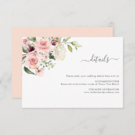 Romantic Roses Wedding Enclosure Card Informatiekaartje