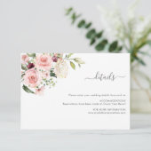 Romantic Roses Wedding Enclosure Card Informatiekaartje (Staand voorkant)