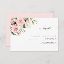 Romantic Roses Wedding Enclosure Card Informatiekaartje