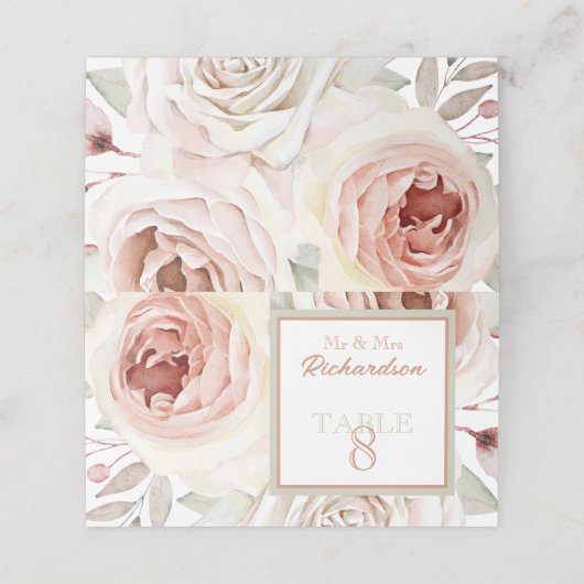 Romantic Roses Wedding Plaatskaartje (Buitenkant ongevouwen)