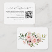 Romantic Roses Wedding RSVP - QR-code Informatiekaartje (Voorkant / Achterkant)