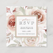 Romantic Roses Wedding Website RSVP Vierkante Visitekaartje (Voorkant)