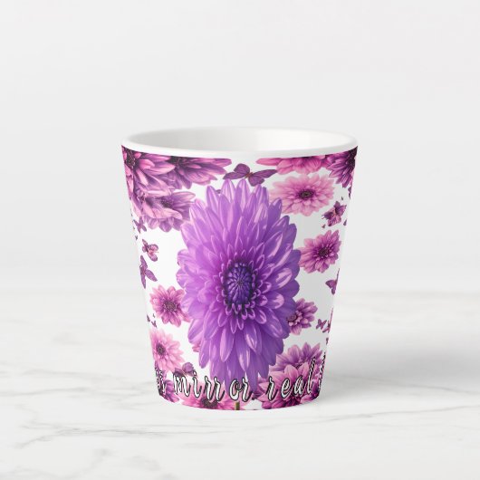 Romantic Rosy Floral Latte Mok (Voorkant)