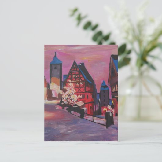 Romantic Rothenburg Tauber Duitsland in de winter Briefkaart (Staand voorkant)