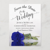Romantic Royal Blue Roos Wedding Save the Date Aankondigingskaart (Voorkant)