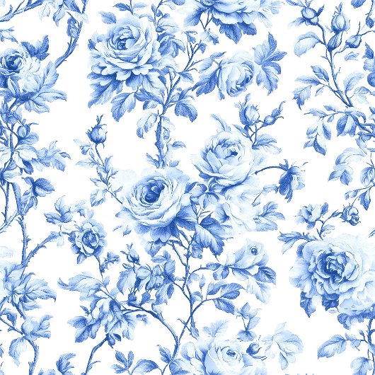 Romantic Royal Blue Toile de Jouy Wedding Program Programmakaart