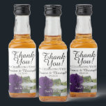 Romantic Royal Paars Roos Weddenschap Hartelijk da Likeurfles Etiket<br><div class="desc">Deze prachtige miniatuur flessenlabels zijn perfect om speciale gasten of leden van je bruidsfeest te bedanken. De titel luidt: Bedankt voor het vieren met ons. Er is ruimte voor de namen van het koppel, de trouwdatum en het soort geesten. Het eenvoudige ontwerp is voorzien van een lang gesteenteld diepgekleurd paars...</div>