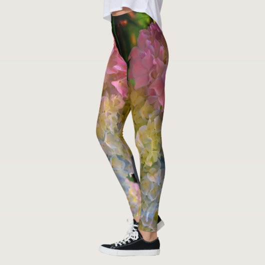 Romantic Roze, blauw, paars Hydrangea Leggings (Links)