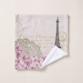 Romantic Roze bloesems Paris Eiffeltoren Bad Handdoek (Wasdoekje)