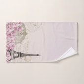 Romantic Roze bloesems Paris Eiffeltoren Bad Handdoek (Handdoek)