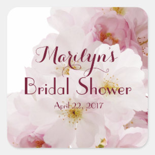 Romantic Roze Cherry Blossom Vrijgezellenfeest Aan Vierkante Sticker