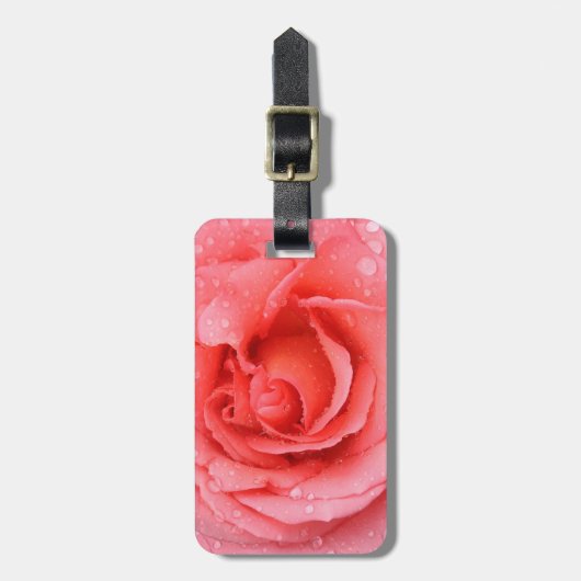 Romantic Roze druppels water Bagagelabel (Voorkant verticaal)