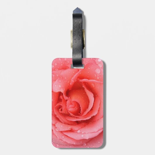 Romantic Roze druppels water Bagagelabel (Achterkant verticaal)