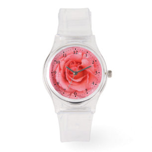 Romantic Roze druppels water Horloge