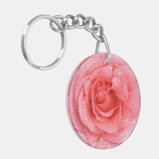 Romantic Roze druppels water Sleutelhanger (Voorkant Links)