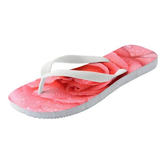 Romantic Roze druppels water Teenslippers (Schuin)