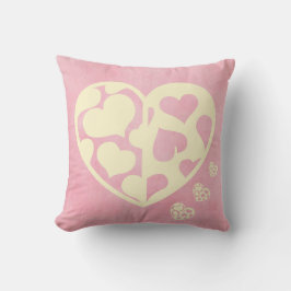 Romantic Roze en Cream Hearts Valentijnsdag Buitenkussen