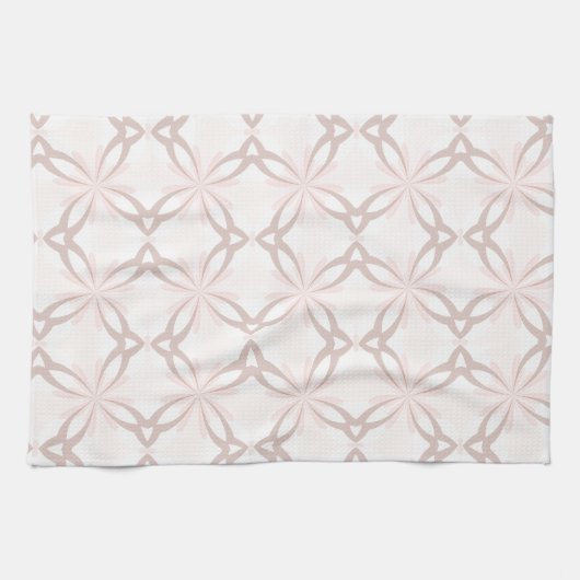 Romantic Roze en Gray Flowers Theedoek (Horizontaal)