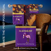 Romantic Roze flamingos met herfstbladeren Bad Handdoek