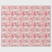 Romantic Roze Floral Cadeaupapier (Vlak)