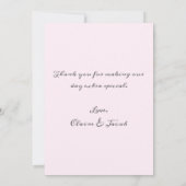 Romantic Roze Floral Water Bedankkaart (Achterkant)