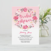 Romantic  Roze Floral Wreated Vrijgezellenfeest Kaart (Staand voorkant)