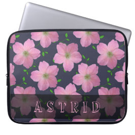 Romantic Roze Geranium Flowers op elke kleur Laptop Sleeve