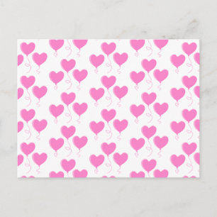 Romantic roze hemelballoons patroon. briefkaart