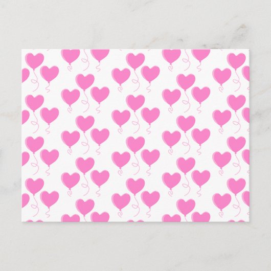 Romantic roze hemelballoons patroon. briefkaart (Voorkant)