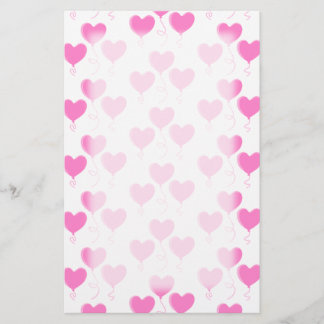 Romantic roze hemelballoons patroon. briefpapier