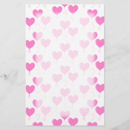 Romantic roze hemelballoons patroon. briefpapier (Voorkant)