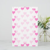 Romantic roze hemelballoons patroon. briefpapier (Staand voorkant)