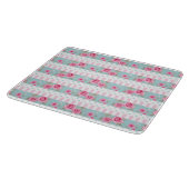 Romantic  Roze & Mint Floral Rozen Patroon Snijplank (Hoek)