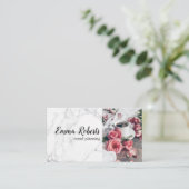 Romantic Roze oude Roos Rustic Business Card Visitekaartje (Staand voorkant)
